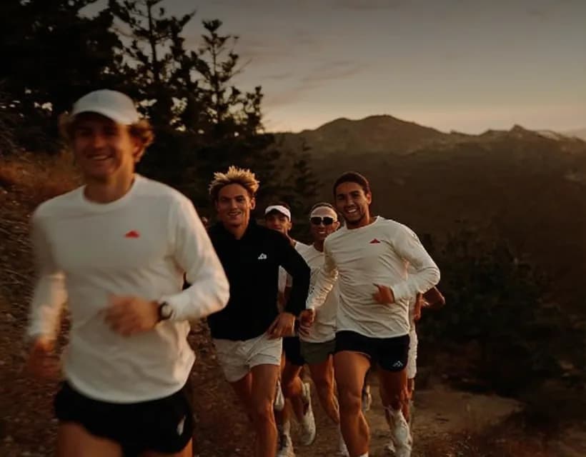 Trail runners on a morning run through nature