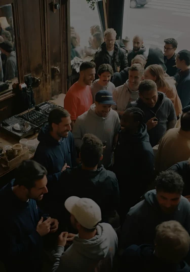 Community gathering outdoors on a Sunday morning